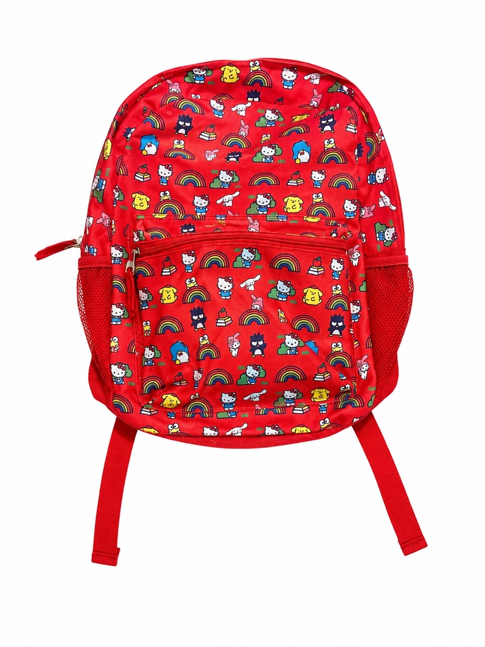 Hello Kitty Red Backpack with Rainbow & Character Pattern